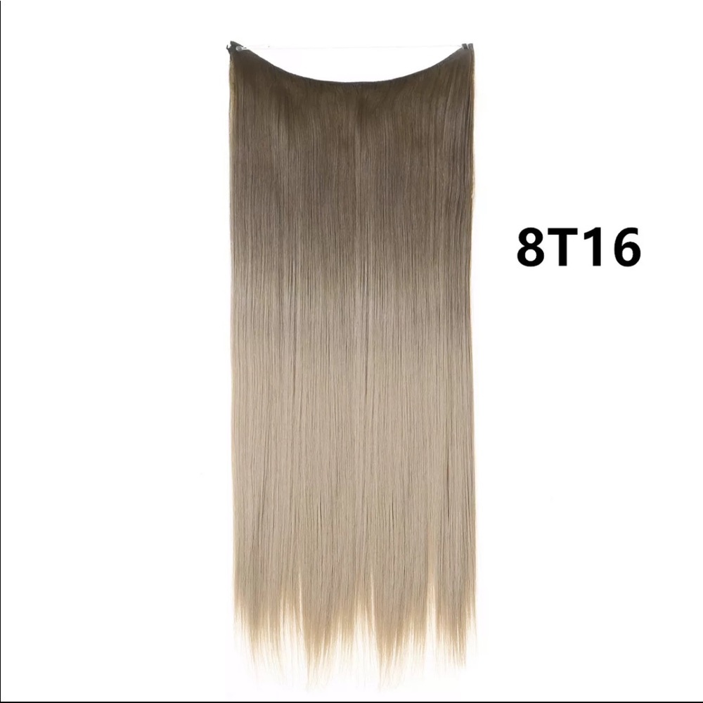 8T16 Ombre Straight Clip-In Hair Extensions - Ash Brown to Light Blonde